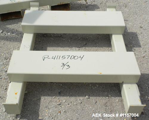 Used Adaptive Engineering & Fabrication Super-Sack Unloading System, Carbon Steel. Approximate 60’’ wide x 60’’ long x 16’ tall frame. (1) Top unloading frame section 72’’ tall with removable bag lif...