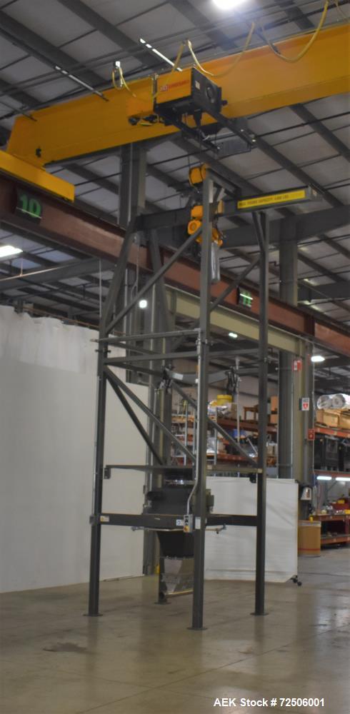 Used Modern Process Equipment (MPE) Bulk Bag Loader / Unloader. Includes Harrington 2 ton hoist. Genuine Bindicator.