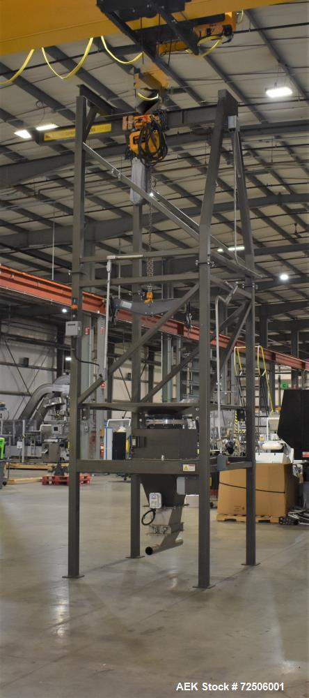 Used Modern Process Equipment (MPE) Bulk Bag Loader / Unloader. Includes Harrington 2 ton hoist. Genuine Bindicator.