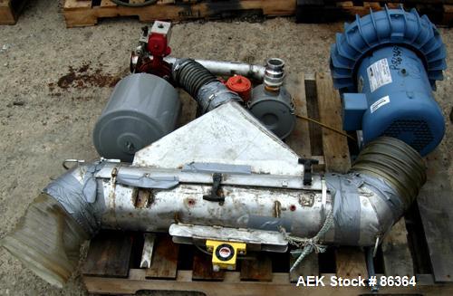 Used Supersack Unloader Consisting Of: (1) Stainless steel frame with a 12" diameter cuff, mounted on casters. MT Weigh Systems scales, model 8000HE-1K, 1000 pound capacity; (2) 304 stainless steel p...