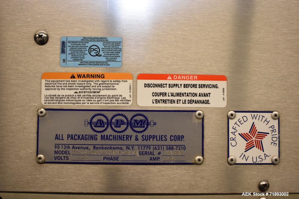 Used APM Model HCBS 1/4CT Dual 12 x 8 Band Sealer. USDA Approved