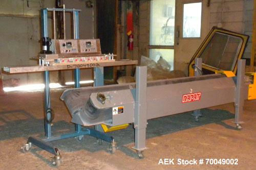 Used All Packaging Machinery (APM) Vertical Rotary Band Sealering System, Model VBS-3/8-DH-10+P.R. Machine has variable speeds pf up to 540 inches per minute. Has a 5" heating and a 5" cooling zone. ...