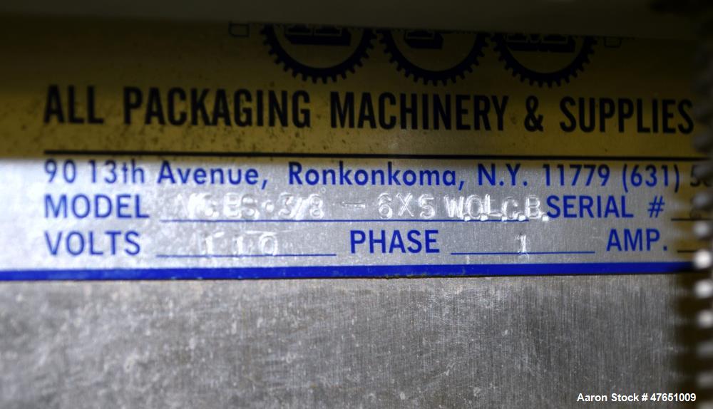 Used All Packaging Machinery (APM) VCBS-3/8-6X5 Vertical Rotary Band Sealing Sy