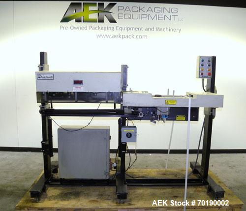 Used Automated Packaging Autobag SP-100 Side Pouch Sealer. Bag size range: length 3" to 18", width 2.63" to 20". Bag thickness: 1.5 to 4.0 mil. Pass through up to 5". 1/60/110V. SPM-100 bag sealer. M...
