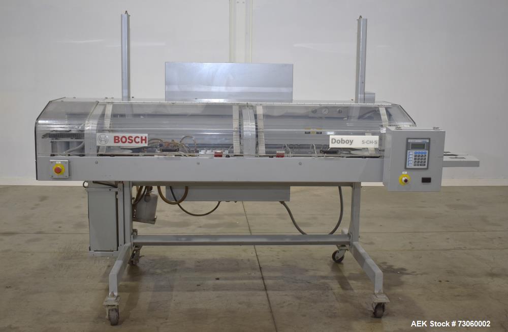 Used Bosch Model S-CH-S High Speed Heavy Duty Continuous Band Sealer. Designed to seal bulk bags at speeds from 30 - 75 feet per minute. Capable of handling heat sealable films up to 8 mil. gusseted ...