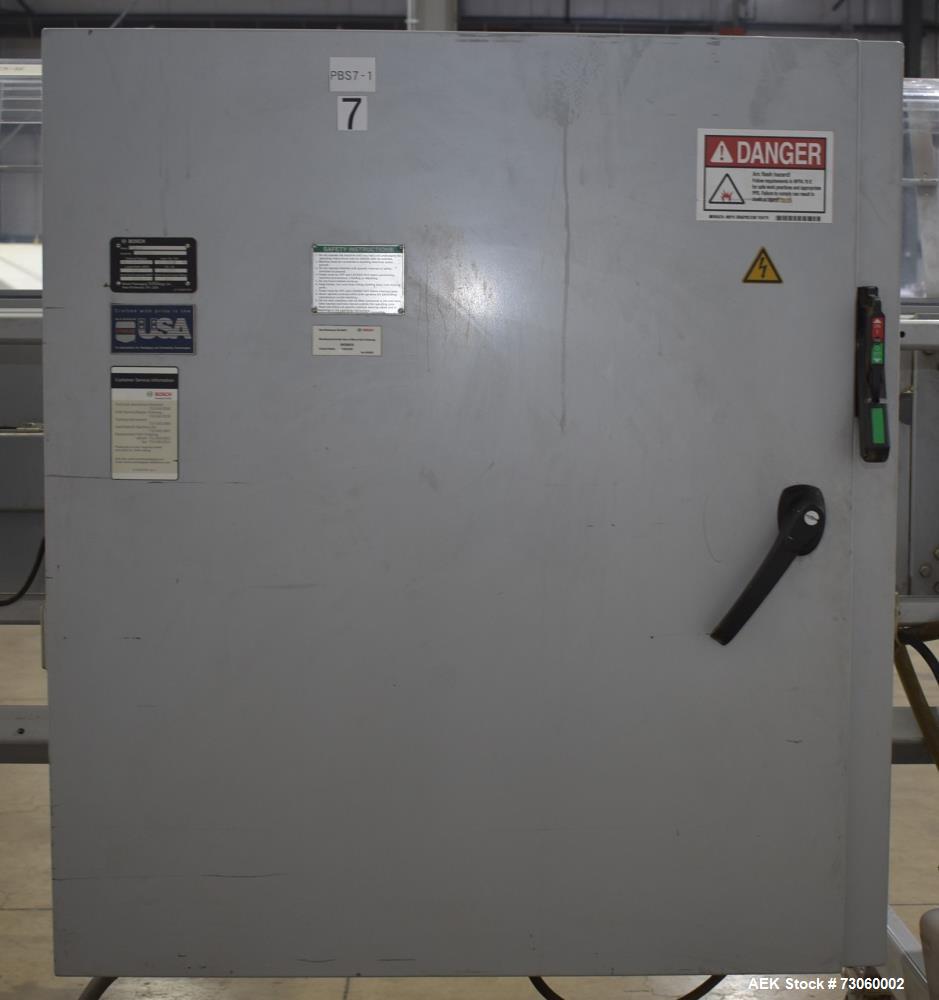 Used Bosch Model S-CH-S High Speed Heavy Duty Continuous Band Sealer. Designed to seal bulk bags at speeds from 30 - 75 feet per minute. Capable of handling heat sealable films up to 8 mil. gusseted ...
