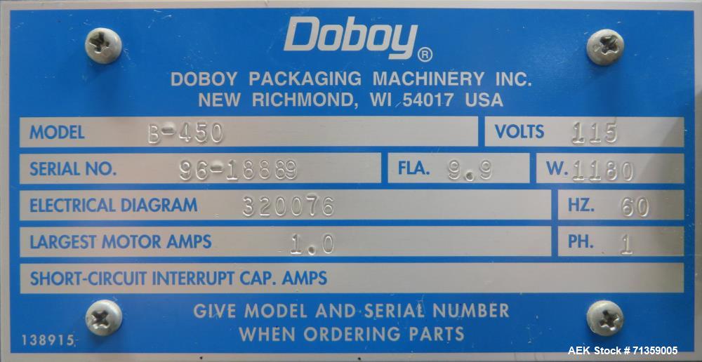 Used Doboy (Bosch) Model B-450 Continuous Band Sealer