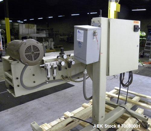 Used Fres-Co Systems Band Sealer, Model FSU-103. Capable of sealing up to 16 Bags per minute. Handles bags from 5 to 100 lbs. Bag clearance height from 24"up to 54" Approximately 21" long traveling s...