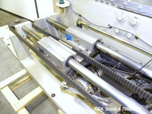 Used Fres-Co Systems Band Sealer, Model FSU-103. Capable of sealing up to 16 Bags per minute. Handles bags from 5 to 100 lbs. Bag clearance height from 24"up to 54" Approximately 21" long traveling s...