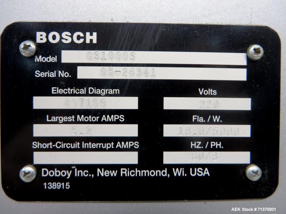 Used Doboy (Bosch) Model GS1000S Double Fold Left-To-Right Bag Sealer.