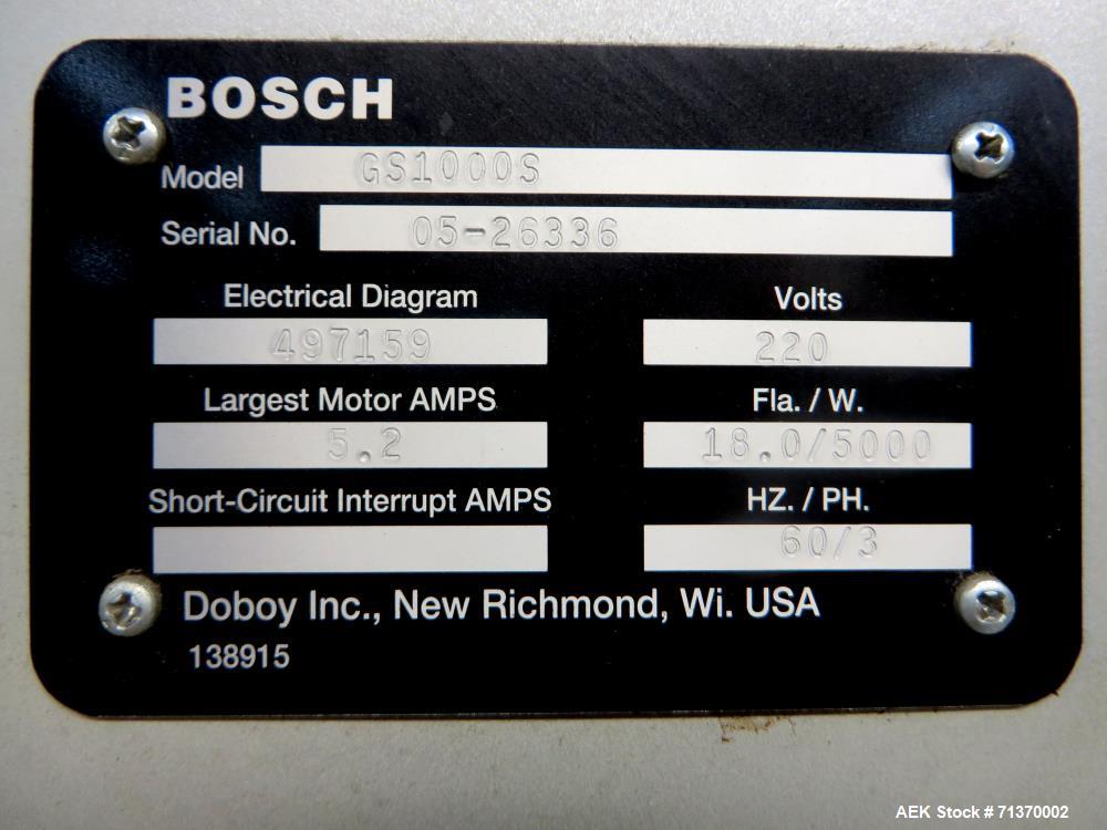 Used Doboy (Bosch) Model GS1000S Double Fold Right-To-Left Bag Sealer