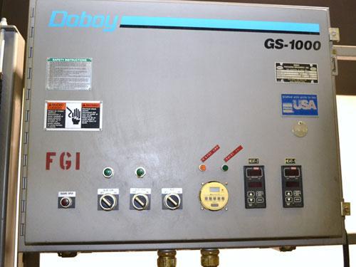 Used Doboy GS1000 double fold glue sealer capable of speeds up to 85 feet per minute. High Speed Heat Sealer for paper bags has two 3/4" folds for a strong sift proof closure. Has a Nordson Hot Melt ...