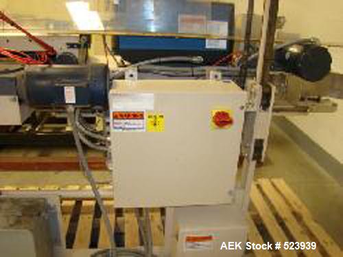 USED: Fischbein DRC200 single or double fold hot melt bag sealercapable of running at speeds up to 60' per minute. Has Nordson hotmelt glue system. Pinch bottom bag sealer has a bag size range of5" -...