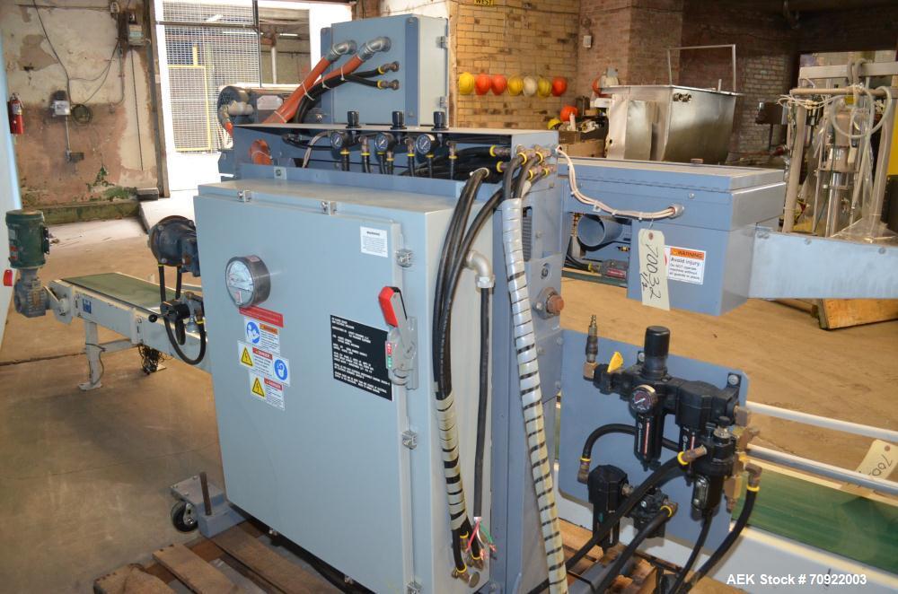 Used Altivity Packaging Model 901 Band Sealer / Closer. Designed for bags, approximate 48” long band length. With horizontal rubber belt take away conveyor in steel frame 12” x 174” long. .230 Volt, ...
