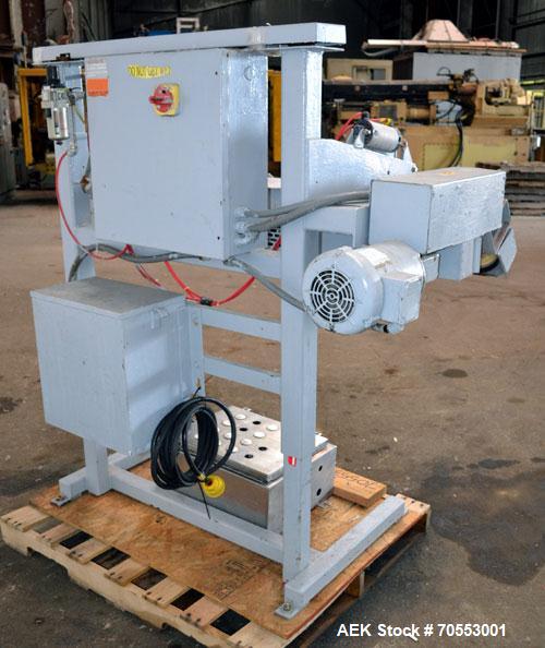 Used Fischbein Model FB 6000 Pinch Bag Sealer. Can operate at speeds up to 85' per minute depending on bag structure. Can handle a bag size range of: (width) 12-26" (30-66cm), (height)) up to 45" (11...