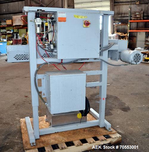 Used Fischbein Model FB 6000 Pinch Bag Sealer. Can operate at speeds up to 85' per minute depending on bag structure. Can handle a bag size range of: (width) 12-26" (30-66cm), (height)) up to 45" (11...