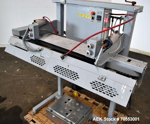Used Fischbein Model FB 6000 Pinch Bag Sealer. Can operate at speeds up to 85' per minute depending on bag structure. Can handle a bag size range of: (width) 12-26" (30-66cm), (height)) up to 45" (11...