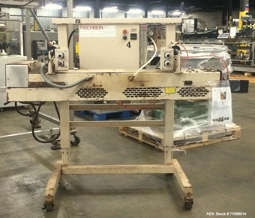 Used Fischbein Model PBC 5600  Hot Air Pinch Bottom Bag Sealer for bags with pre-applied glue. Capble of speeds up to 85 feet per minute.    Has an empty bag size range: (Width) 12" - 20" or 304mm - ...