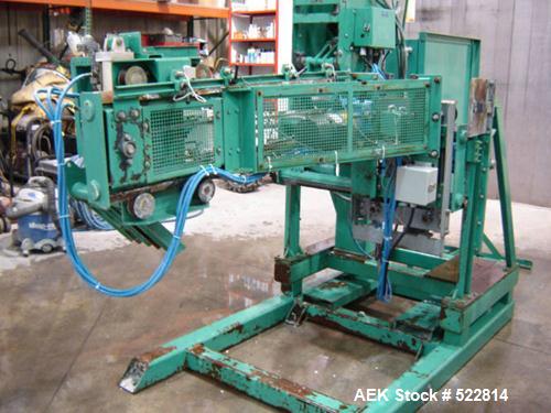 USED: Stone Container model US 2000 ultra sonic valve bag sealer with low hours. Hour meter 868 hours.