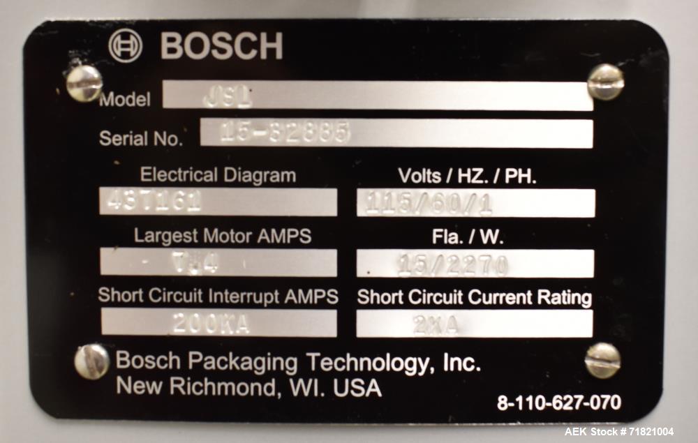 Used-Bosch Doboy Semi-Automatic Bag Top Labeler, Model JSL.  Heat seals a paper header label to the top of a premade bag.  S...