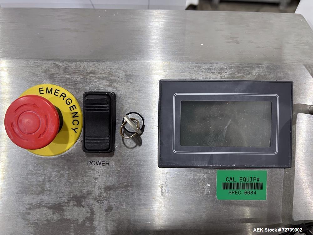 Used Accu-Seal Bag Impulse Sealer, Model 6300-35-B. Seal length 34" maximum x 3/8" width. Has HMI. Mounted on modular frame with casters. 1/60/120 volt, 15amp Power Requirement. Serial# 48389-2, Buil...