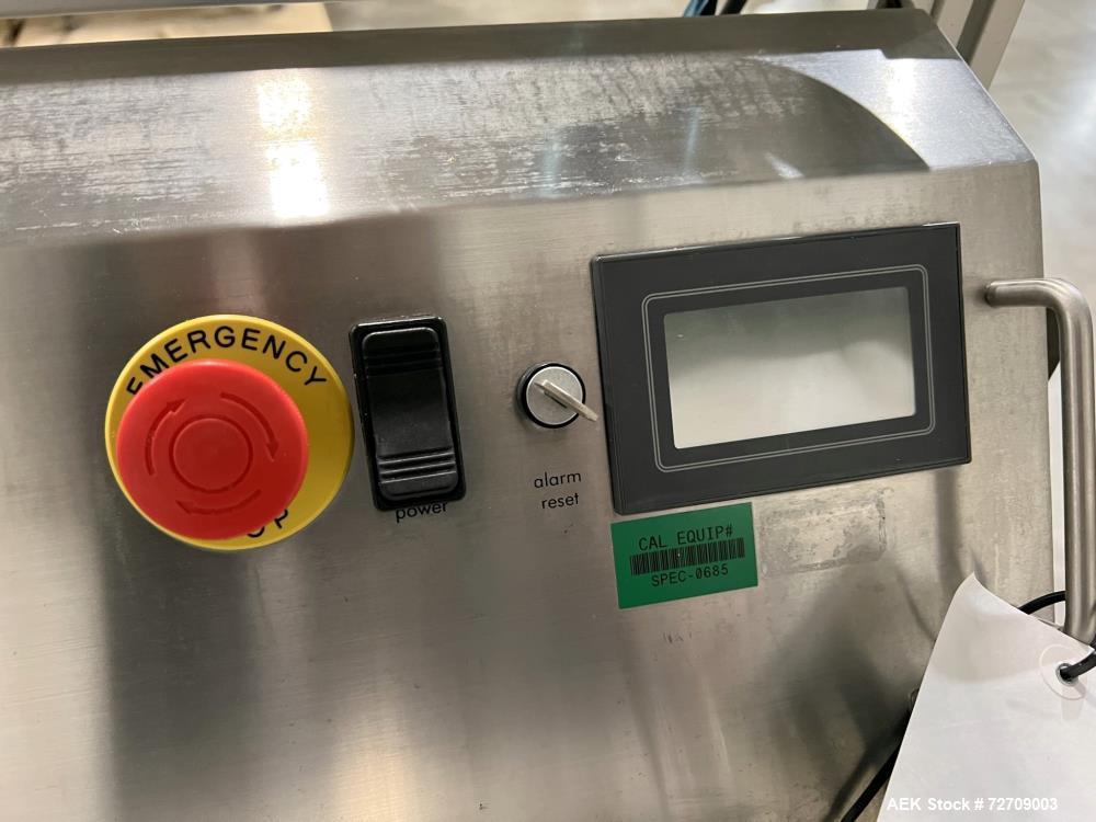 Used- Accu-Seal Bag Impulse Sealer, Model 6300-35-B. Seal length 34" maximum x 3/8" width. Has HMI. Mounted on modular frame...