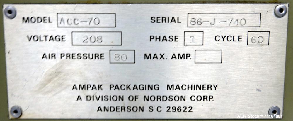 Used Ampak Model MAX1616 Vertical Form, Fill, & Seal Machine