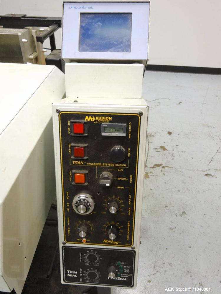 Used Audion Automation Model Titan 6500 Rollbag Automatic Bagger and Sealer