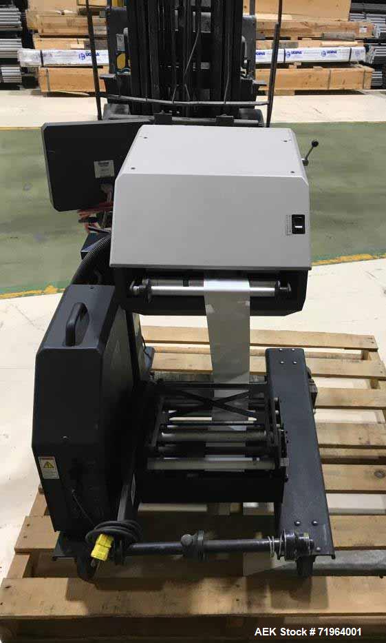 Used Automated Packaging Systems Autobag Model AB 180 Bagger. Capable of up to 80 bags per minute. Has bag size range of 2" to 11" wide X 3" to 22" long, bag thickness of 1.0 to 4.0 mil, and Pass-thr...