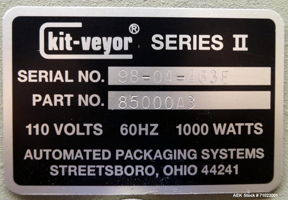 Used- Automated Packaging / Autobag Model 80-E Kit-Veyor Series II Bagger System