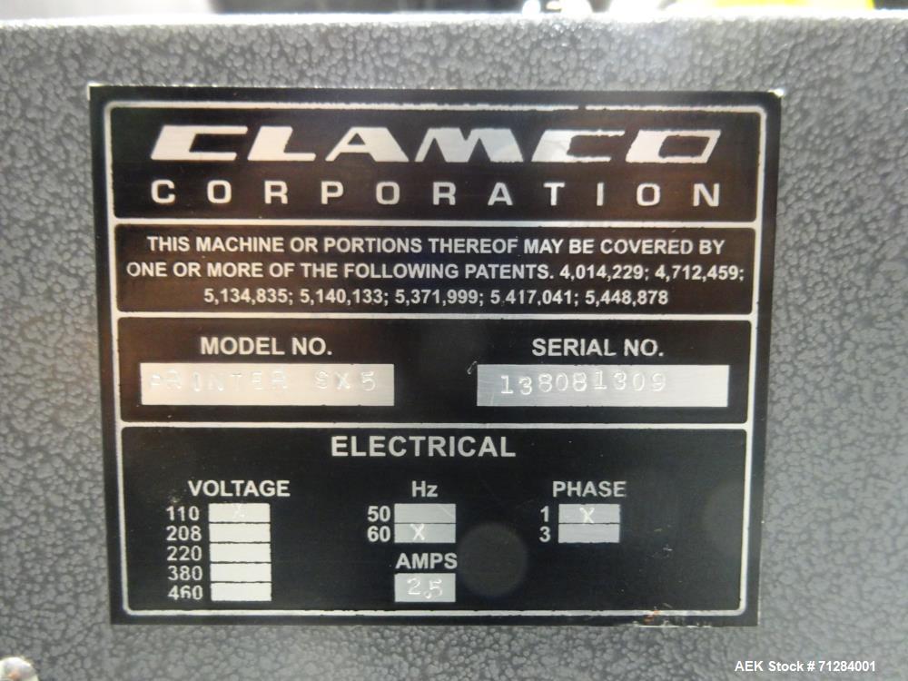 Used Clamco Model "Magnum Force" Impulse Bagger with printer
