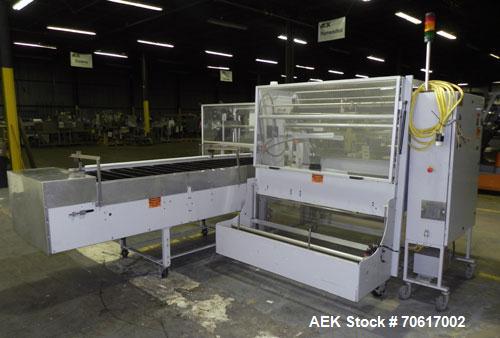 Used DJS Systems VB50 50" Vertical Bagger. Automatic vertical L-bar sealer with automatic infeed cross conveyor. Minimum bag 6" x 6", max bag 49" wide x 17 1/2" heigh (50" x 20" seal bar). Approximat...