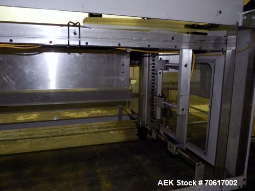 Used DJS Systems VB50 50" Vertical Bagger. Automatic vertical L-bar sealer with automatic infeed cross conveyor. Minimum bag 6" x 6", max bag 49" wide x 17 1/2" heigh (50" x 20" seal bar). Approximat...