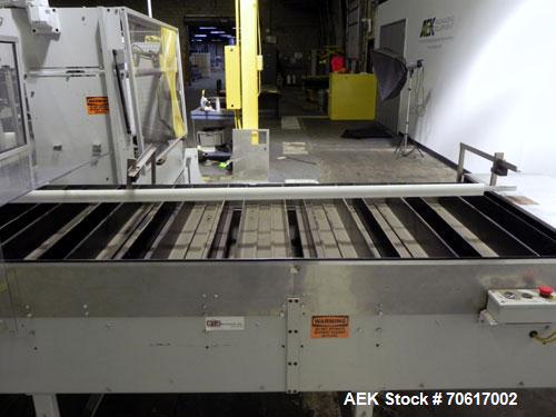 Used DJS Systems VB50 50" Vertical Bagger. Automatic vertical L-bar sealer with automatic infeed cross conveyor. Minimum bag 6" x 6", max bag 49" wide x 17 1/2" heigh (50" x 20" seal bar). Approximat...