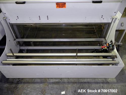 Used DJS Systems VB50 50" Vertical Bagger. Automatic vertical L-bar sealer with automatic infeed cross conveyor. Minimum bag 6" x 6", max bag 49" wide x 17 1/2" heigh (50" x 20" seal bar). Approximat...