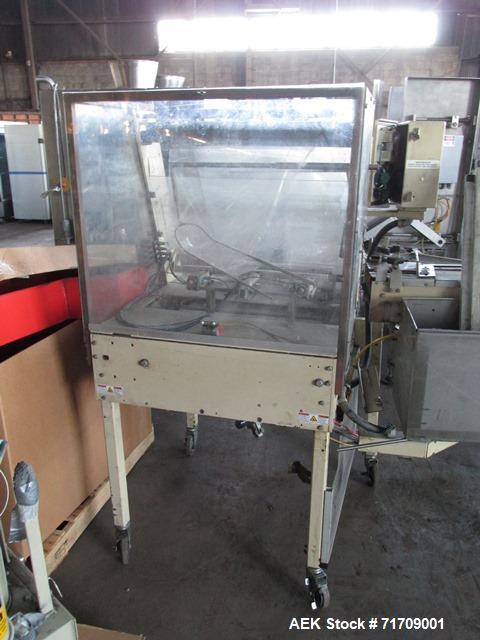 Used Rennco L Bar Sealer, Model 101, Serial# 3RU824M3885GS. Capable of speeds up to 60 per minute depending on the package size. Materials from 75 gauge to 4 mil with 3" core, maximum 12" roll diamet...