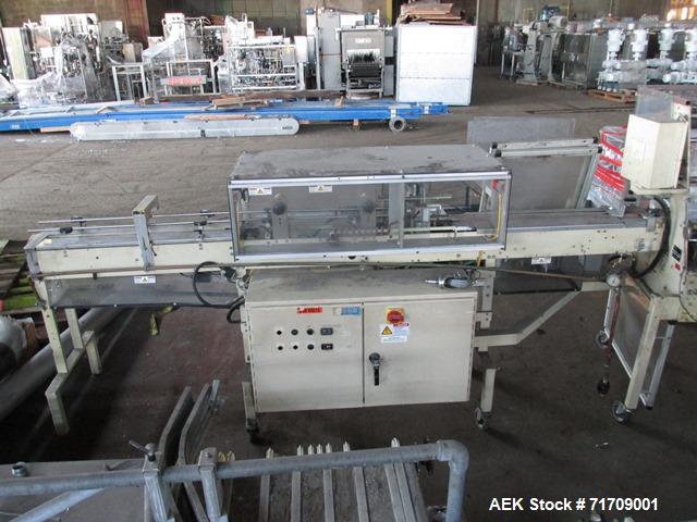 Used Rennco L Bar Sealer, Model 101, Serial# 3RU824M3885GS. Capable of speeds up to 60 per minute depending on the package size. Materials from 75 gauge to 4 mil with 3" core, maximum 12" roll diamet...