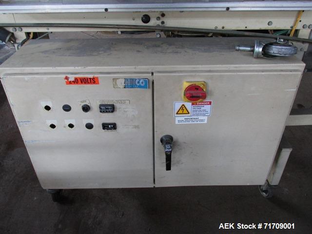 Used Rennco L Bar Sealer, Model 101, Serial# 3RU824M3885GS. Capable of speeds up to 60 per minute depending on the package size. Materials from 75 gauge to 4 mil with 3" core, maximum 12" roll diamet...
