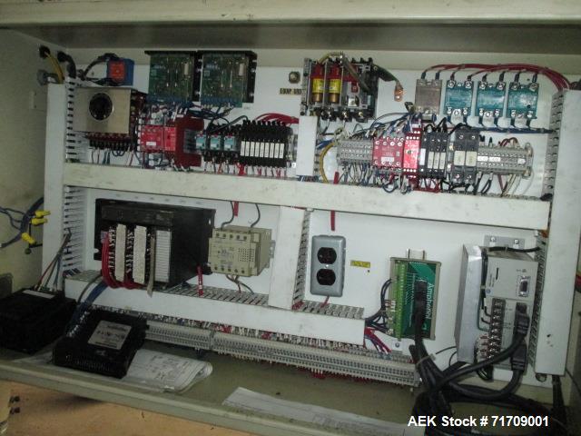 Used Rennco L Bar Sealer, Model 101, Serial# 3RU824M3885GS. Capable of speeds up to 60 per minute depending on the package size. Materials from 75 gauge to 4 mil with 3" core, maximum 12" roll diamet...