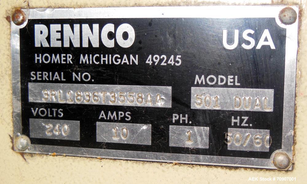 Used Rennco Automatic Dual Lane Vertical Bagger, Model 501-36DL