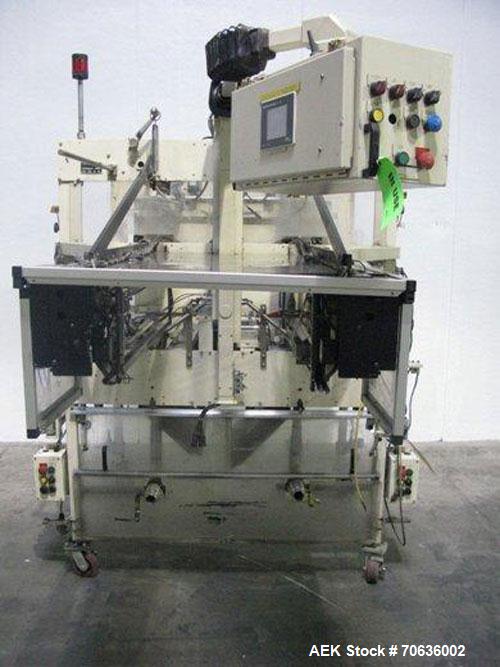 Used Rennco Dual 501-36 Vertical L-Bar Sealer. 36" Horizontal and 8" vertical seal bars, dual sided machine (left and right), requires infeed, equipped with film registration, static eliminator, hole...