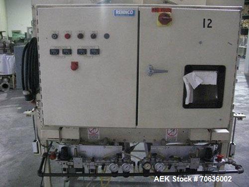 Used Rennco Dual 501-36 Vertical L-Bar Sealer. 36" Horizontal and 8" vertical seal bars, dual sided machine (left and right), requires infeed, equipped with film registration, static eliminator, hole...