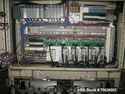 Used Rennco Dual 501-36 Vertical L-Bar Sealer. 36" Horizontal and 8" vertical seal bars, dual sided machine (left and right), requires infeed, equipped with film registration, static eliminator, hole...