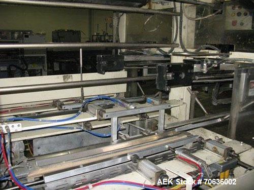 Used Rennco Dual 501-36 Vertical L-Bar Sealer. 36" Horizontal and 8" vertical seal bars, dual sided machine (left and right), requires infeed, equipped with film registration, static eliminator, hole...