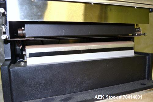 Used Sencorp Model 12-P/2 Benchtop Bag Sealer. Constant heat design with a 12" wide seal jaw x 1" deep seal. Includes a P-Series LCD touch screen HMI, and emergency stop. 1/50/60/120V. Built 2005.