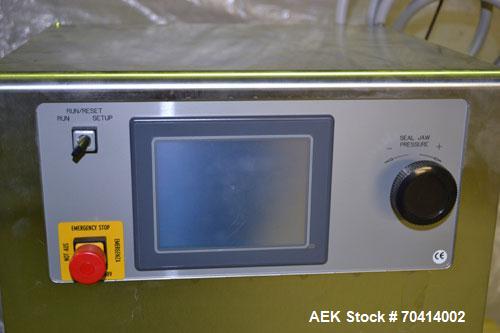 Used Sencorp Model 12-P/2 Benchtop Bag Sealer. Constant heat design with a 12" wide seal jaw x 1" deep seal. Includes a P-Series LCD touch screen HMI, and emergency stop. 1/50/60/120V. Built 2005.