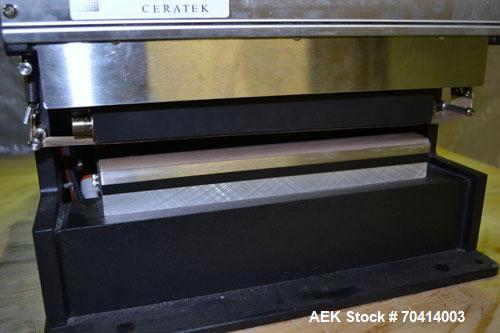 Used Sencorp Model 12-P/2 Benchtop Bag Sealer. Constant heat design with a 12" wide seal jaw x 1" deep seal. Includes a P-Series LCD touch screen HMI, and emergency stop. 1/50/60/120V. Built 2005.