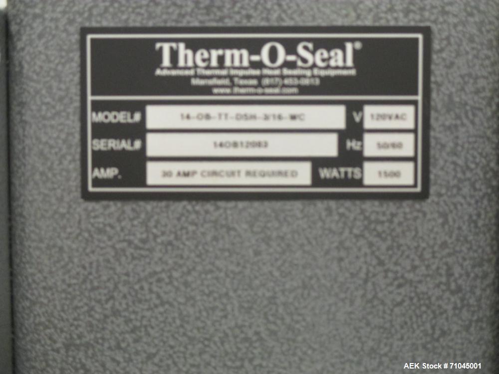 Used Therm-O-Seal Table Top Open Back Heat Sealer. Model 14-OB-TT-DSH-3/16