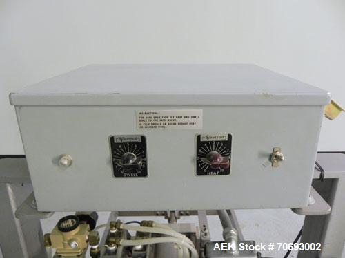 Used Vertrod Model 14P/PTV Thermal Impulse Heat Sealer.  Approximately 14" long heat sealing area, foot pedal controls. 1250 Watts, 115/120 volt AC.  Mounted on a carbon steel frame.