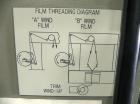 Used Rennco Dual 501 Vertical L-Bar Sealer with model CCL (cup counter loader). Horizontal seal approximately 36